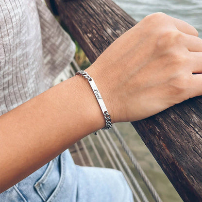 Couples Names Engraving Bracelet Set