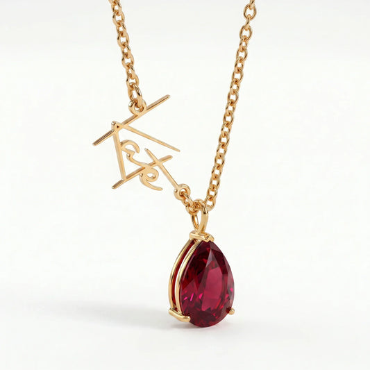 Signature Name And Birthstone Necklace